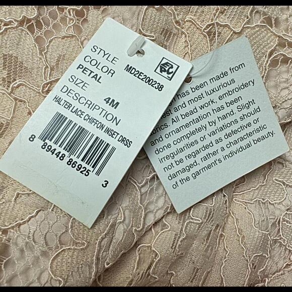 NWT AIDAN MATTOX ~ Pink Lace Illusion Bodice Keyhole Flare Party Dress Sz 4 - Picture 9 of 11